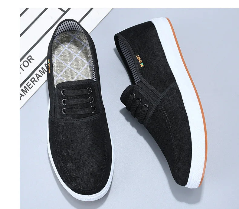 Spring new men canvas shoes with soft soles and soft surfaces are soft, comfortable, non-slip and wear-resistant and fashionable