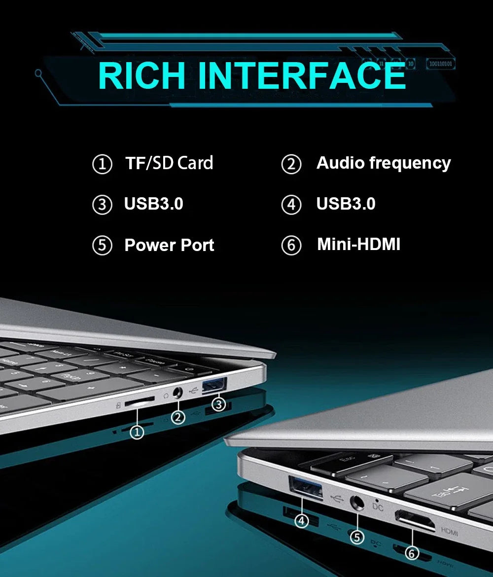 2025 New Original 15.6-inch Laptop Intel Core i7- 8500Y Laptop Windows 11 Pro 16GB DDR4 1TB SSD Gaming Office Learning Computer