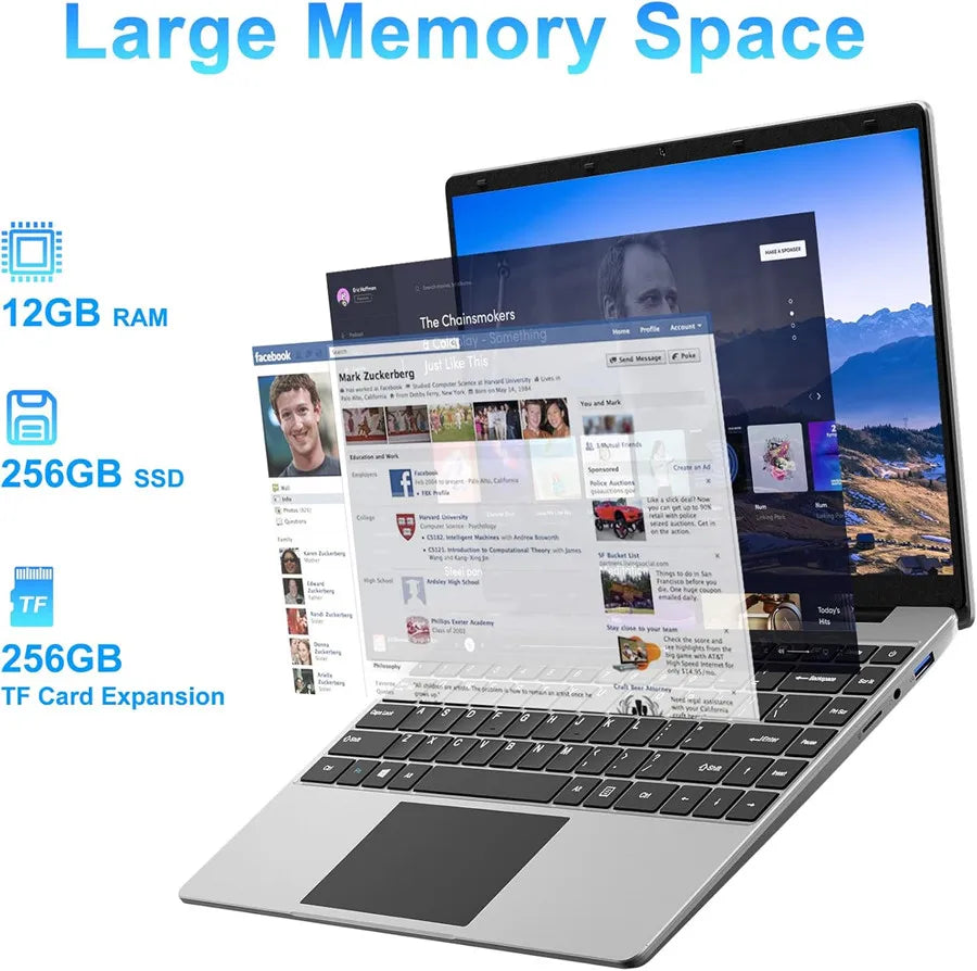 14 吋 Windows 11 筆記型電腦 EZbook S5,12GB LPDDR4 內存,256GB SSD,1080p FHD,J4105 CPU,賽揚 4 核心處理器