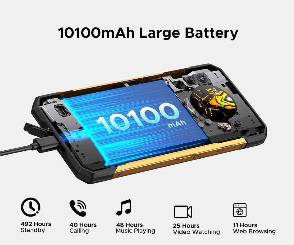 Doogee S200 X 5g Rugged Phone 12+512Gb Smartphone 6.72” Fhd+120Hz Ips Screen Dimensity 7050 10100Mah Battery Ai Mobilephones