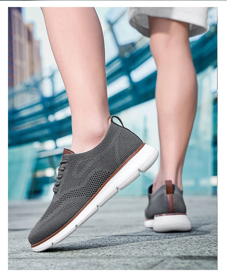 STRONGSHEN Men Casual Handmade Shoes Mesh Breathable Sneakers Business Fashion Business Formal Shoes for Men Trainers Zapatos