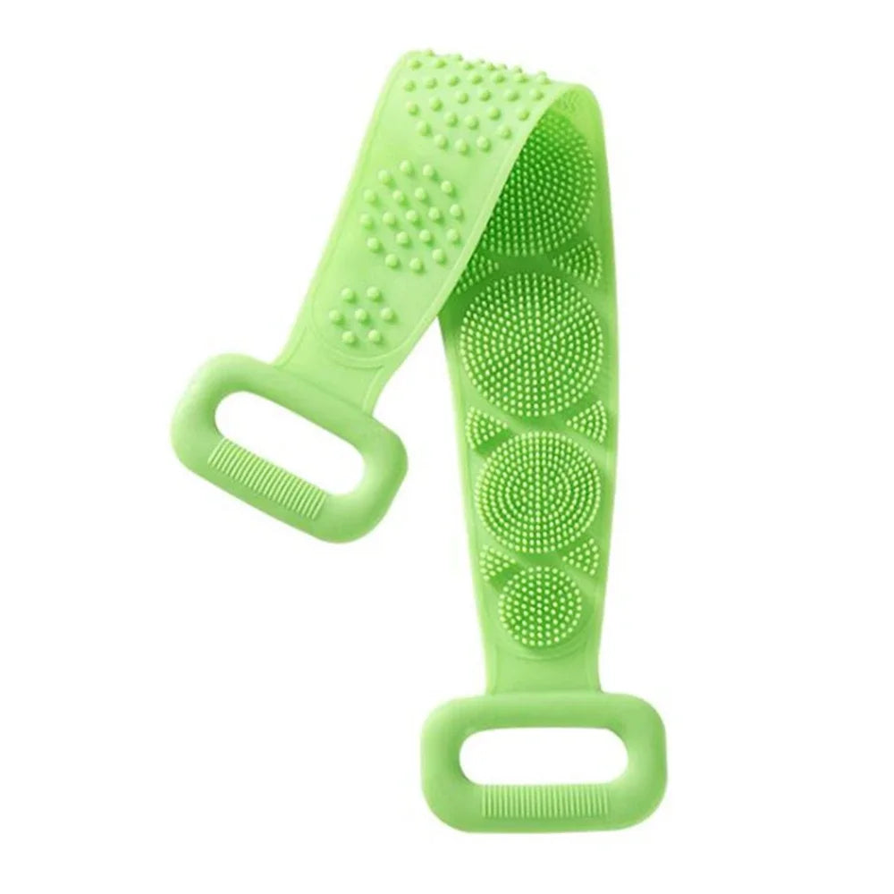 1pc Silicone Body Scrubber Exfoliating Massage Brush Bath Towel Shower Back Cleaning Tool Long Rubbing Back Body Clean Brush