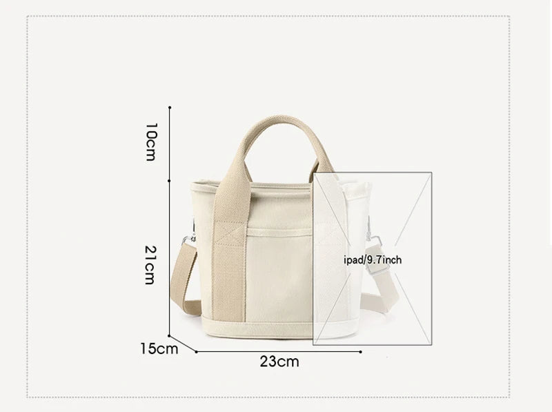 XOUHAM Women Small Bag With Fashion Lady Single Shoulder Portable Thickened Ladies Canvas Mobile Phone Bucket Tote Storage Bags