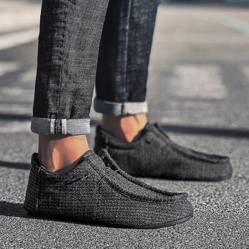 YRZL Summer Men's Canvas Boat Shoes Moccasins Casual Loafers Mens Slip-on Green Lightweight Breathable Comfortable Driving Shoe