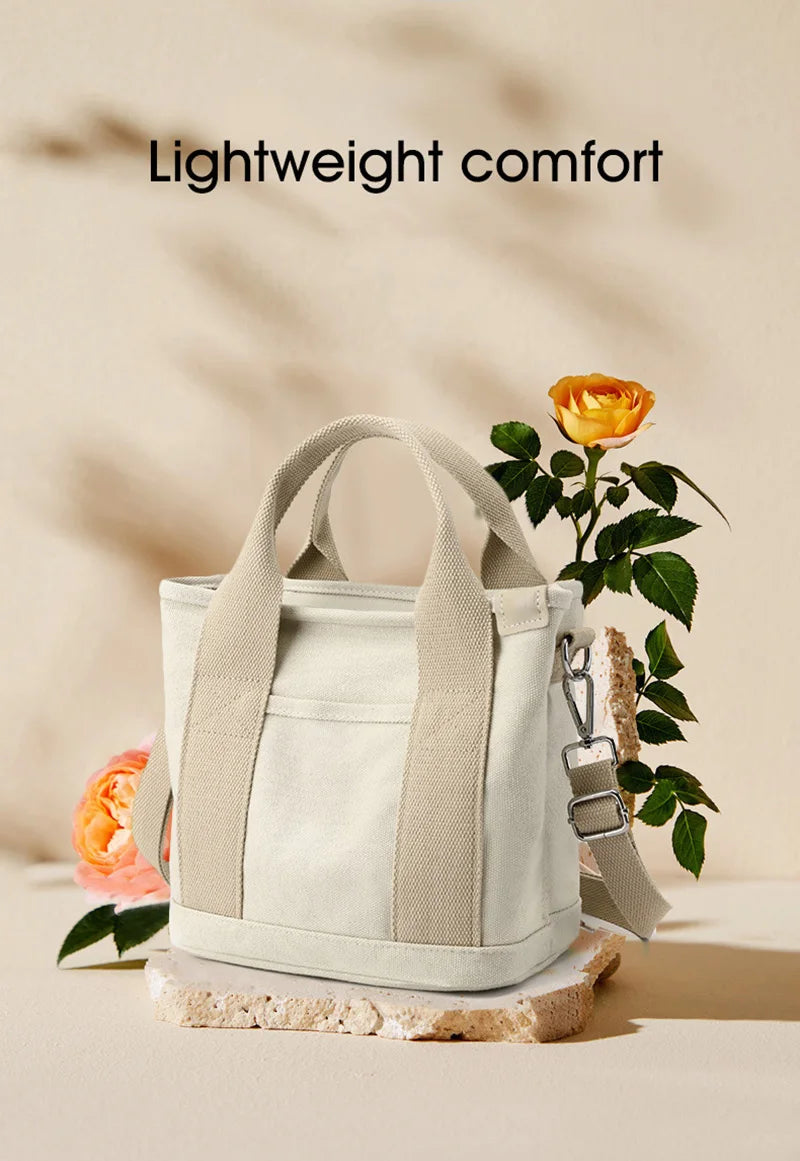 XOUHAM Women Small Bag With Fashion Lady Single Shoulder Portable Thickened Ladies Canvas Mobile Phone Bucket Tote Storage Bags