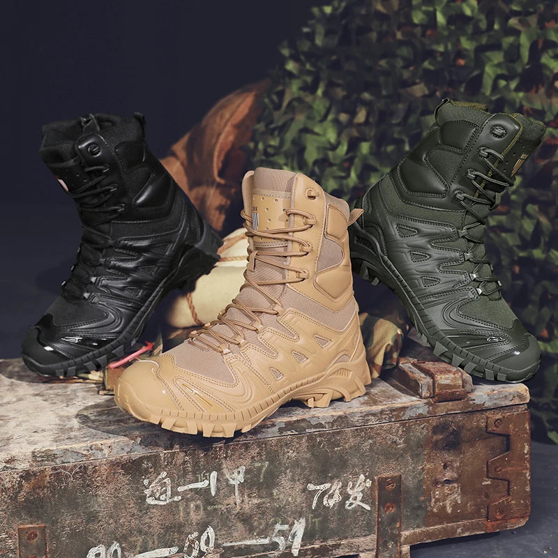 Special Forces Desert Combat Tactical Men's Tall Boots Wear-resistant Training Boots Waterproof Outdoor Mountaineering Sports Cl
