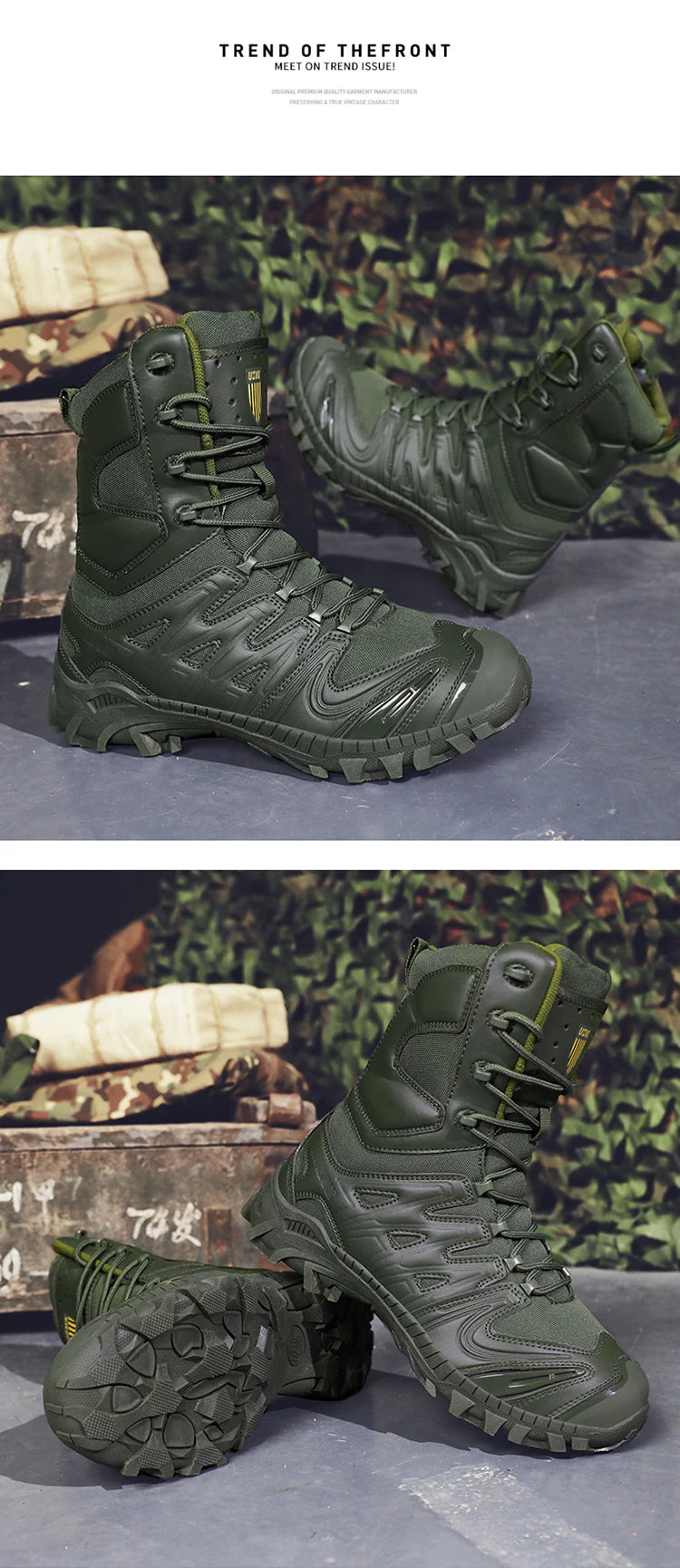 Special Forces Desert Combat Tactical Men's Tall Boots Wear-resistant Training Boots Waterproof Outdoor Mountaineering Sports Cl