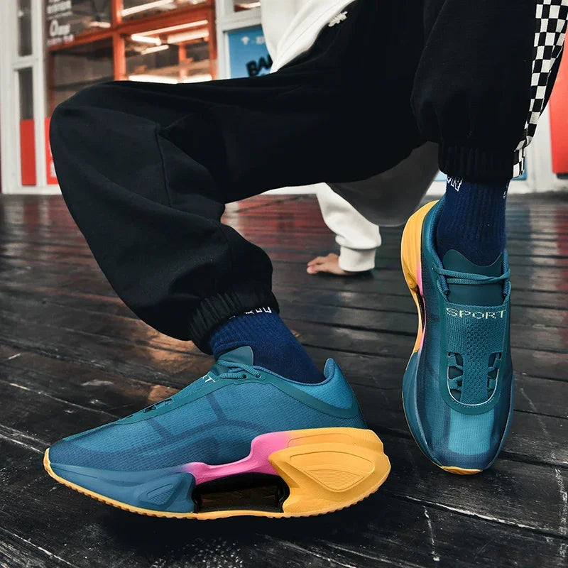 New Men's Running Shoes Breathable Soft Flat Outdoor Sports Cushioning Running Shoes Mesh Comfortable Casual Sneakers for Men