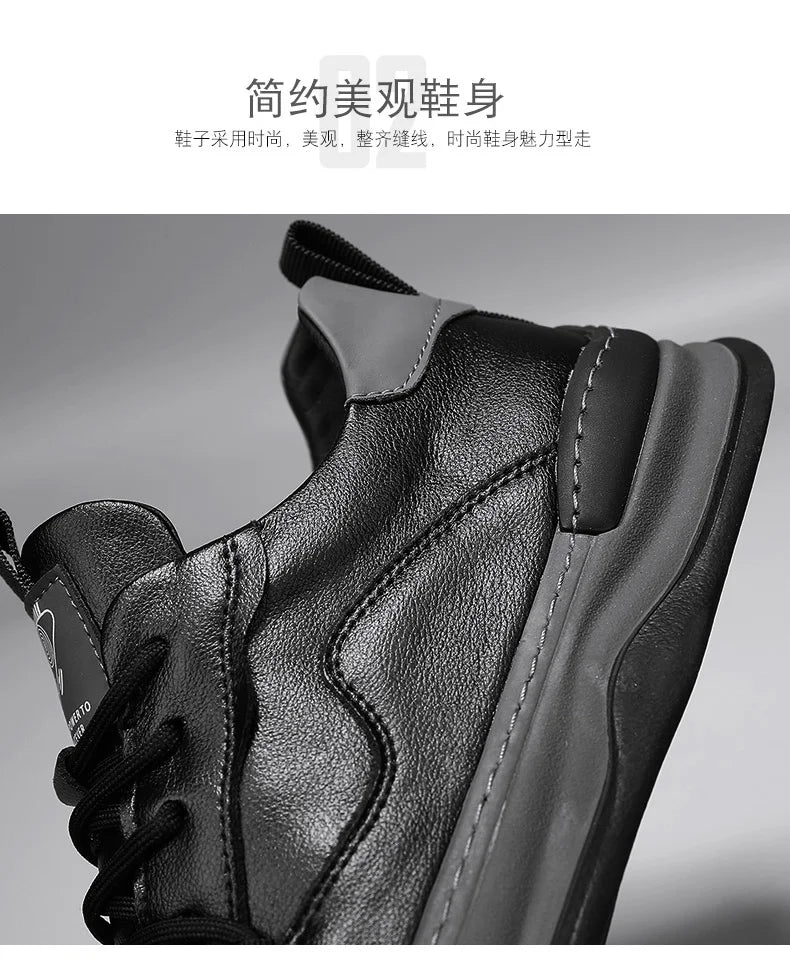 Men's Sneakers Leather Shoes Skateboard Sports and Leisure Shoes for Men Casual Soft and Comfortable Non-slip Wear-resistant