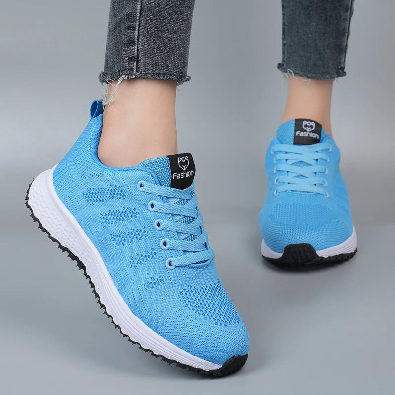 Women's Casual Flats Air Mesh Breathable Trainers Ladies Shoes Female Sneakers Women Basket Tenis Feminino