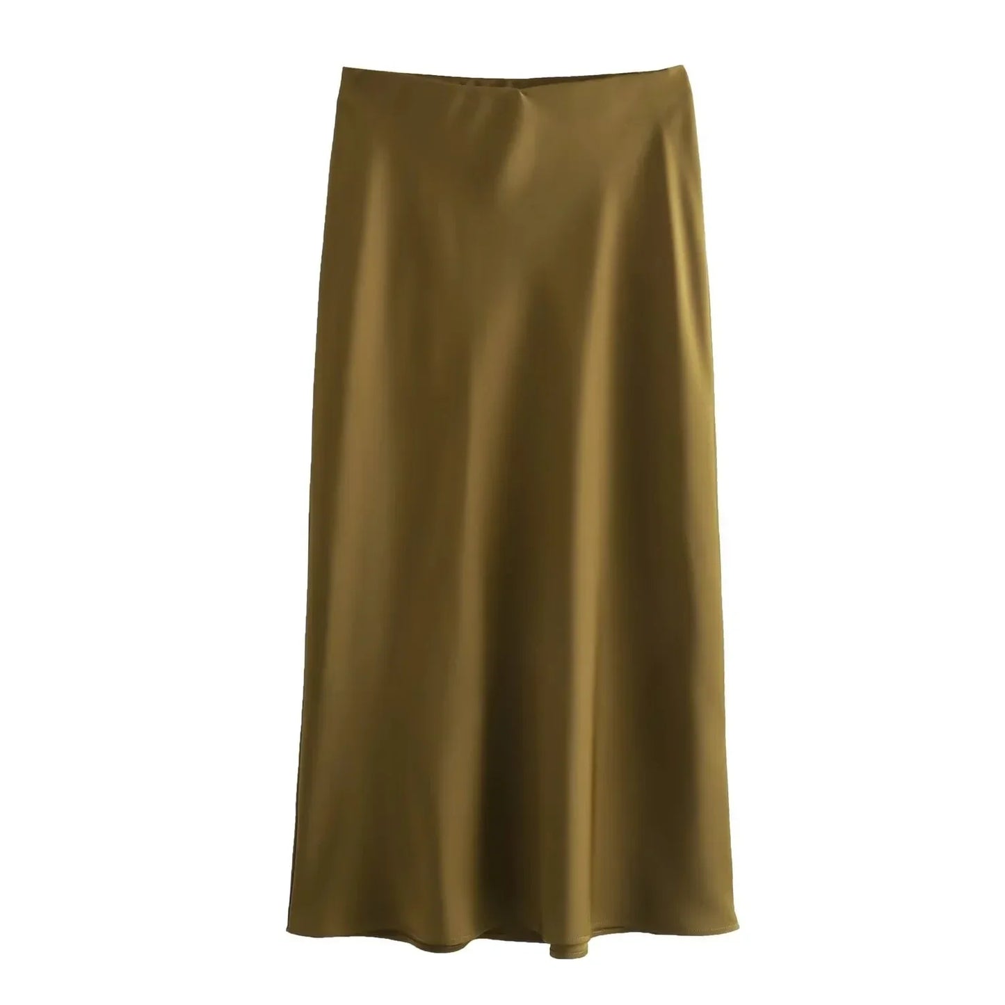 SAW Fast Selling Women's Clothing French Style Long Skirt High Waist Satin-Like Silk Sensation Independent Station Skirt