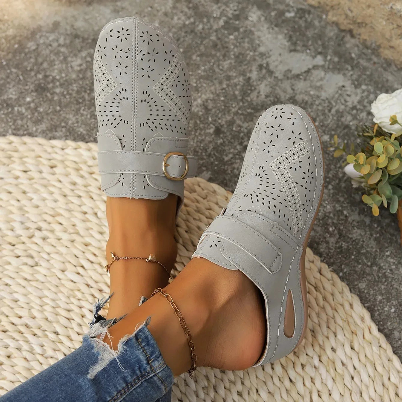 Women Slippers 2024 New Summer Fashion Closed Toe Platform Slippers Sandals Ladies Vintage Slides Women Shoes Wedge Slippers
