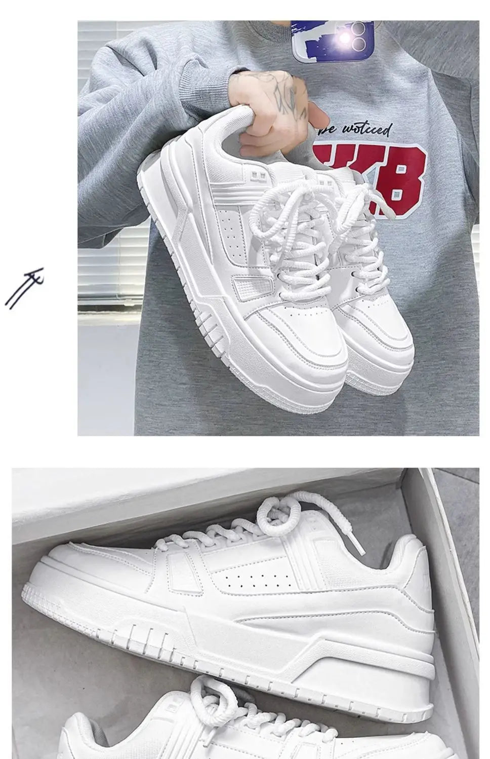 2025 Men's Thick Sole Increase New Breathable Student Casual Sports Shoes Non-slip Walking Walking Shoes Men's Vulcanized Shoes