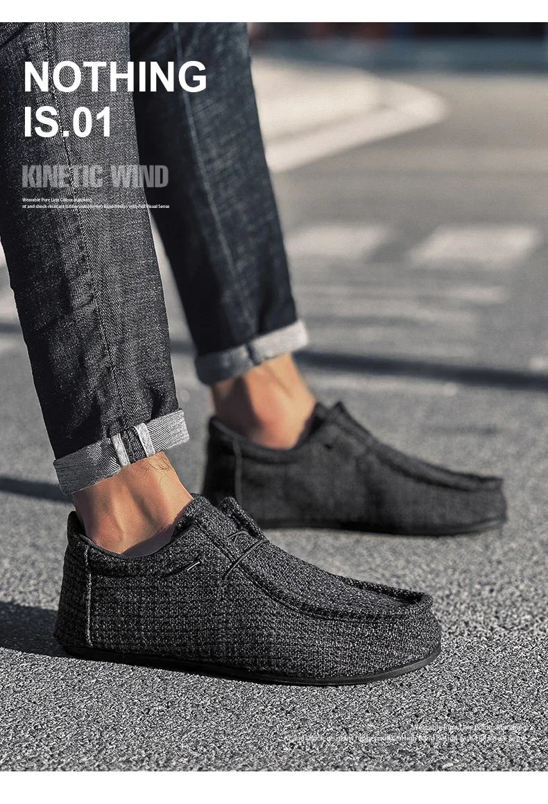 YRZL Summer Men's Canvas Boat Shoes Moccasins Casual Loafers Mens Slip-on Green Lightweight Breathable Comfortable Driving Shoe