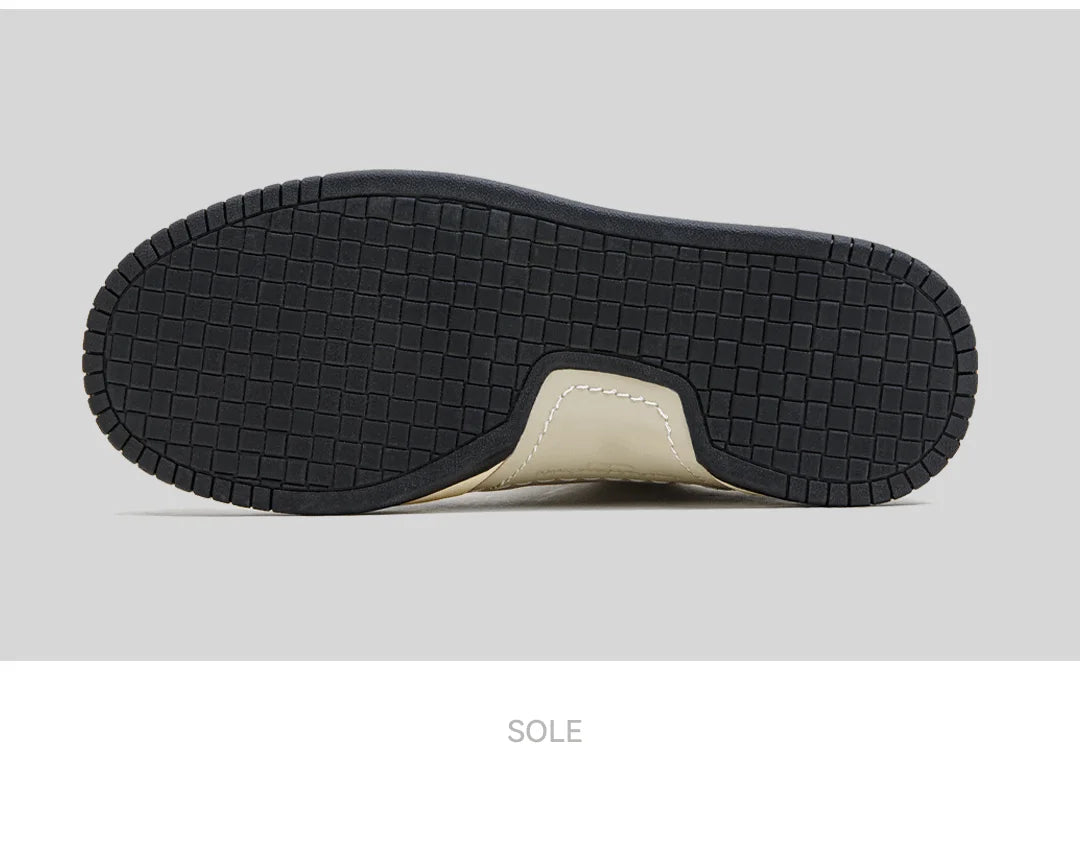 Maden New Casual Low-Top Black and White Spliced Sneakers Men's Versatile Sports Shoes for Autumn Lace-up Skateboarding Shoes