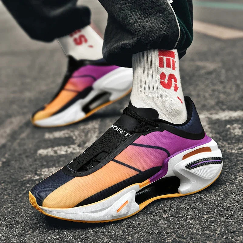 New Men's Running Shoes Breathable Soft Flat Outdoor Sports Cushioning Running Shoes Mesh Comfortable Casual Sneakers for Men