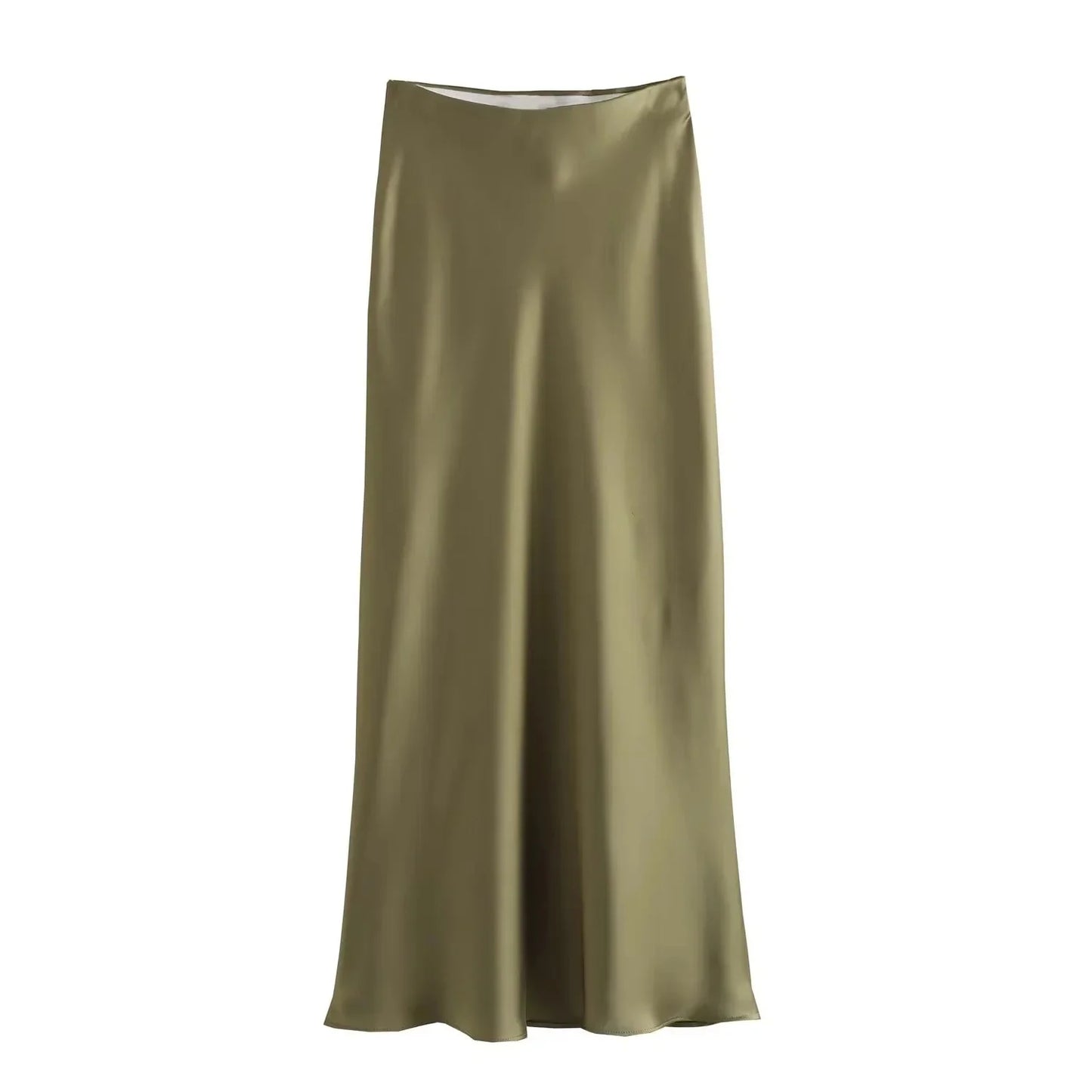 SAW Fast Selling Women's Clothing French Style Long Skirt High Waist Satin-Like Silk Sensation Independent Station Skirt