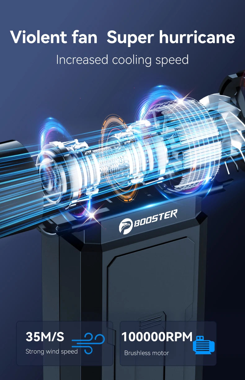 BOOSTER W01 Mini Turbo Jet Fan Turbo Fan Powerful Air Blower 100,000 RPM Powerful Blower with High Speed Duct Fan Turbo Blower