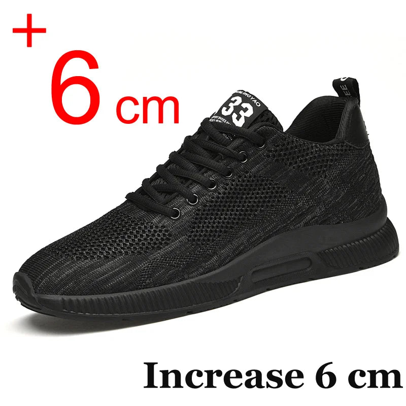 Plus Size 46 Men Sneakers Elevator Shoes Summer Mesh Breathable Heightening Shoes Man Invisiable Increased 6CM Taller Shoes