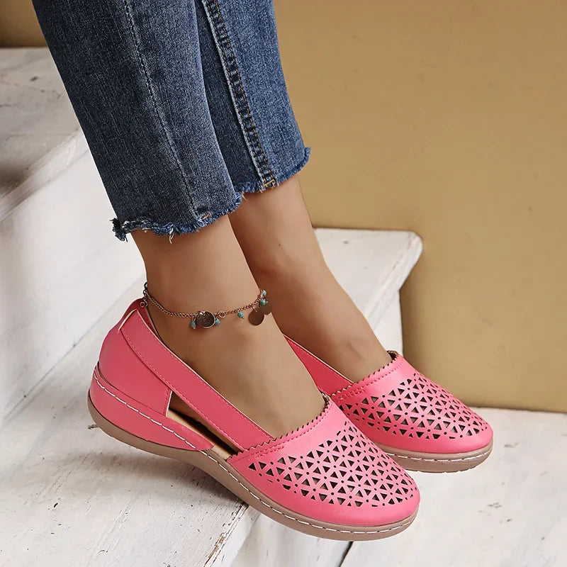 2023 New Women Wedges Sandals Hollow Out Vintage Woman Shoes Slip on Casual Sewing Ladies Sandal Female Summer Zapatos Muje