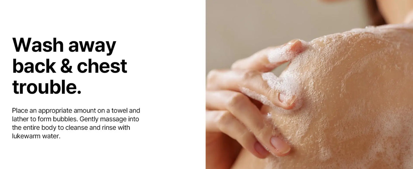 16.9 oz Salicylic Acid Body Wash, Gentle & Smoothing Mild Exfoliating Daily Acne Body Wash Deep Cleanses Back Acne and Sebum