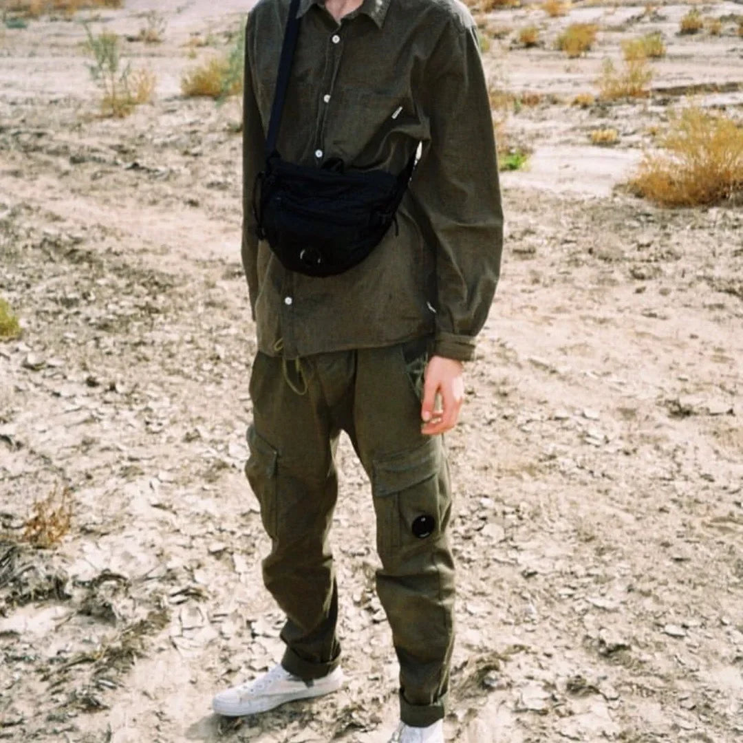 經典寬鬆工裝褲男士休閒褲經典細節水洗美國CP潮流品牌口袋鏡頭細節