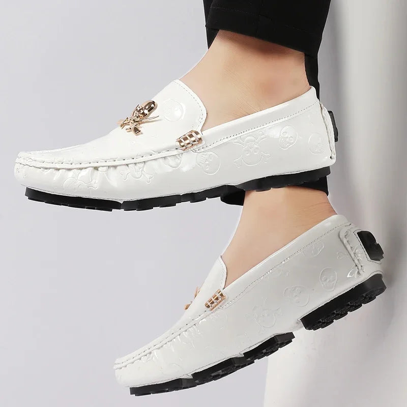 YRZL White Loafers Men Casual Shoes Handmade Lazy Shoes Men Loafers Moccasins Size 48 Breathable Slip on Driving Loafers for Men