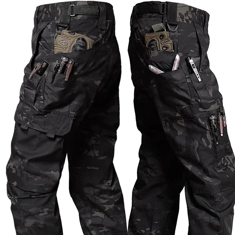 Pantalon de travail tactique pour homme, pantalon cargo d'extérieur, imperméable, multi-poches, pour l'automne et le printemps, vêtements de travail d'extérieur, pantalon de randonnée