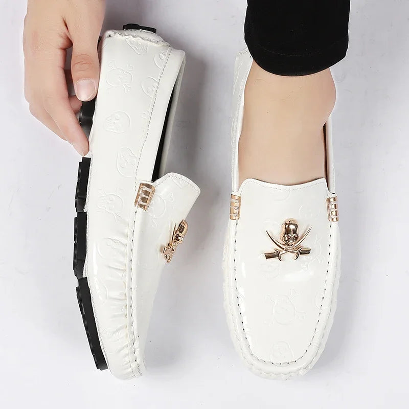 YRZL White Loafers Men Casual Shoes Handmade Lazy Shoes Men Loafers Moccasins Size 48 Breathable Slip on Driving Loafers for Men