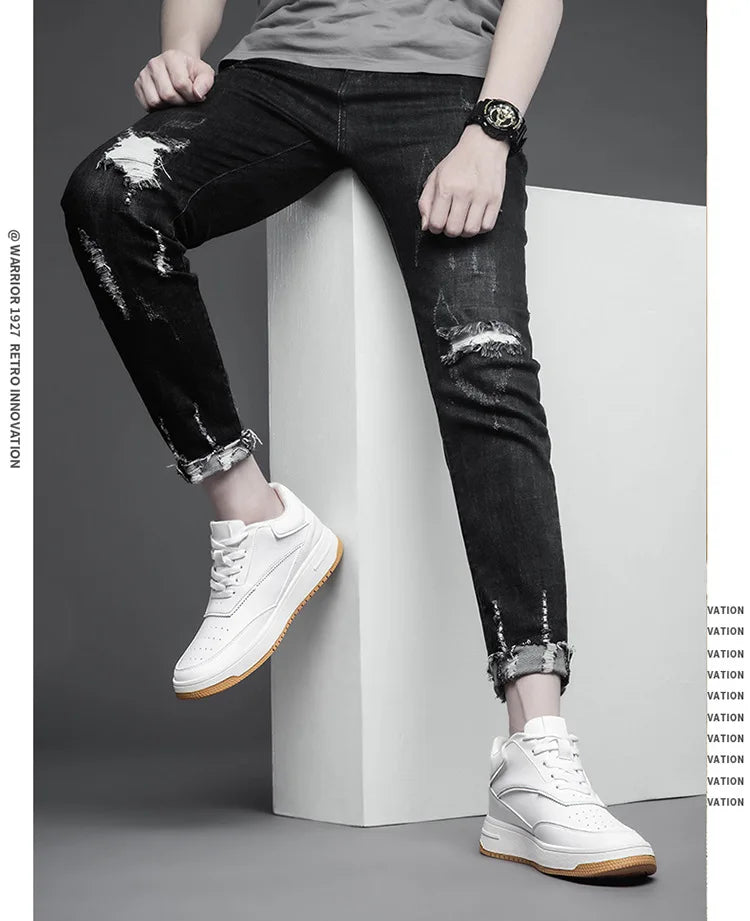 Men Genuine Leather Casual Shoes Men Sneakers Man White Shoes Comfortable Platform Male Footwear Height Increase 6/8/10CM Insole