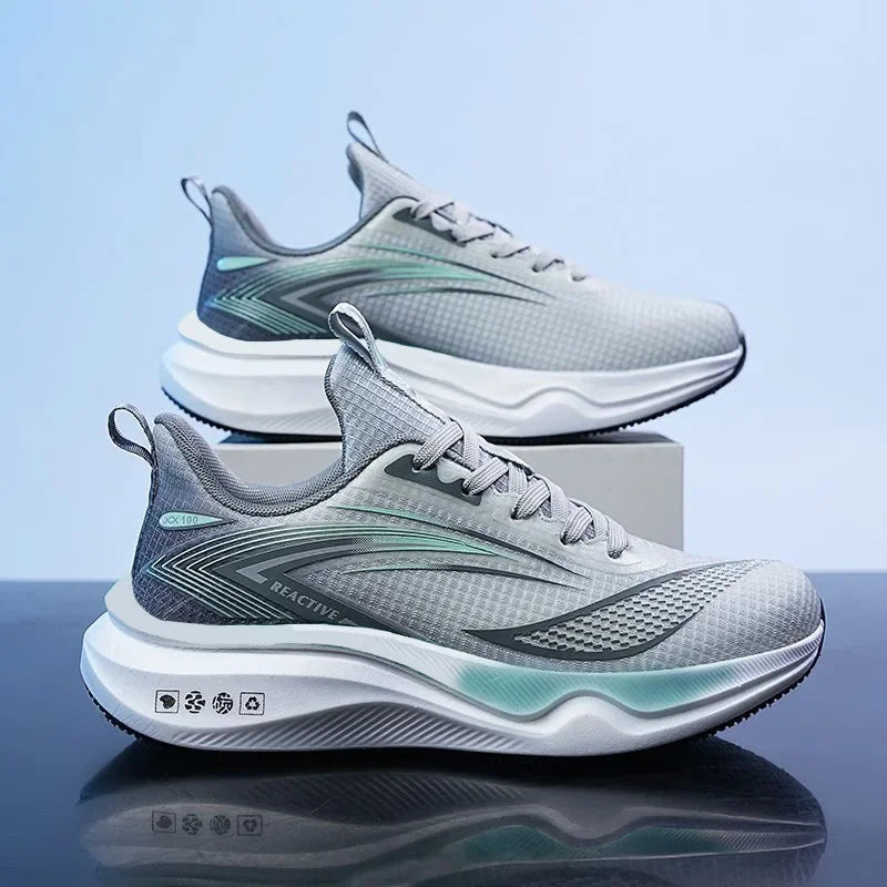 新款跑步鞋夏季Tenis Masculino新健身考試中學生彈性緩震運動鞋男鞋