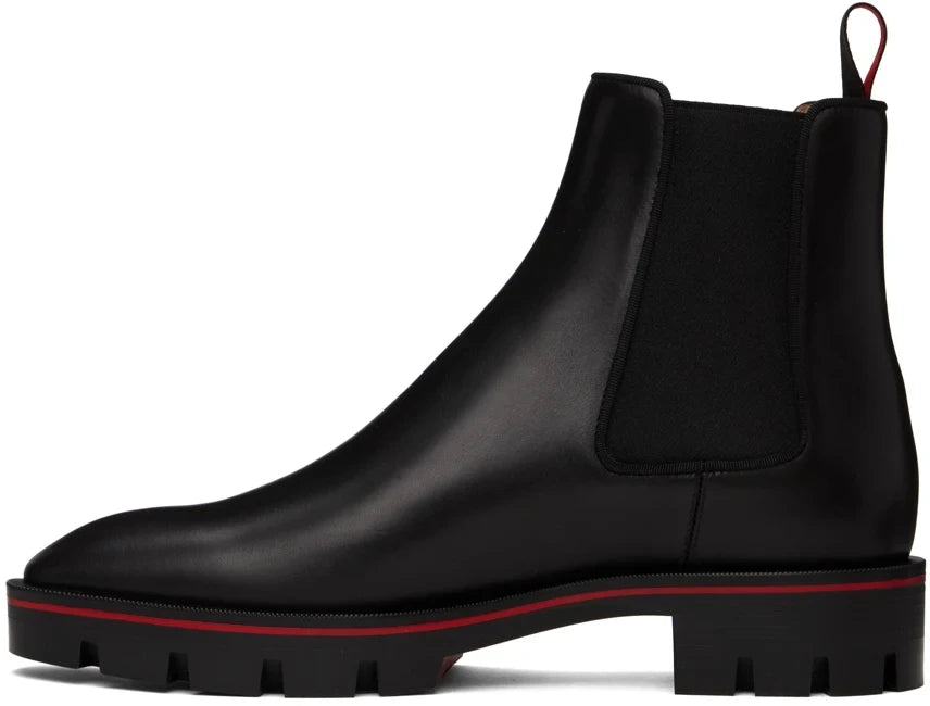 Men Shoes Chelsea Boots for Men Red Sole Ankle Business Round Toe Slip-On Mens Boots Size 38-48