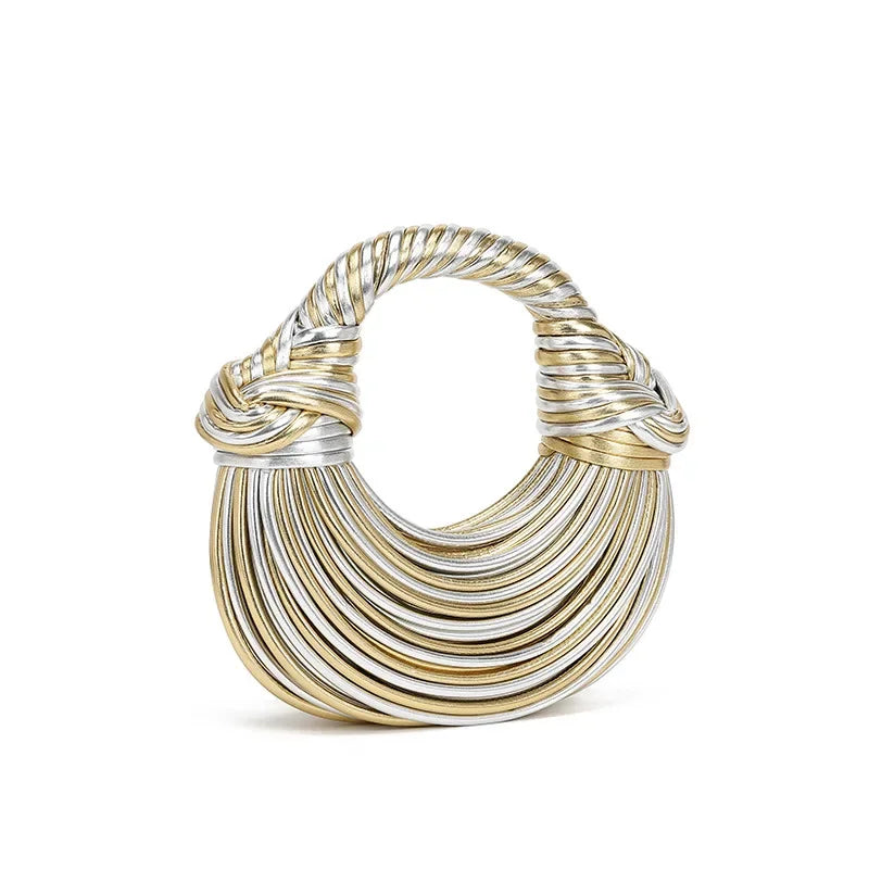 2024 New Fashionable Creative Women's Handbag Cross-border Style Hand-woven Label Bread Bag Underarm Bag Crossbody Clutch