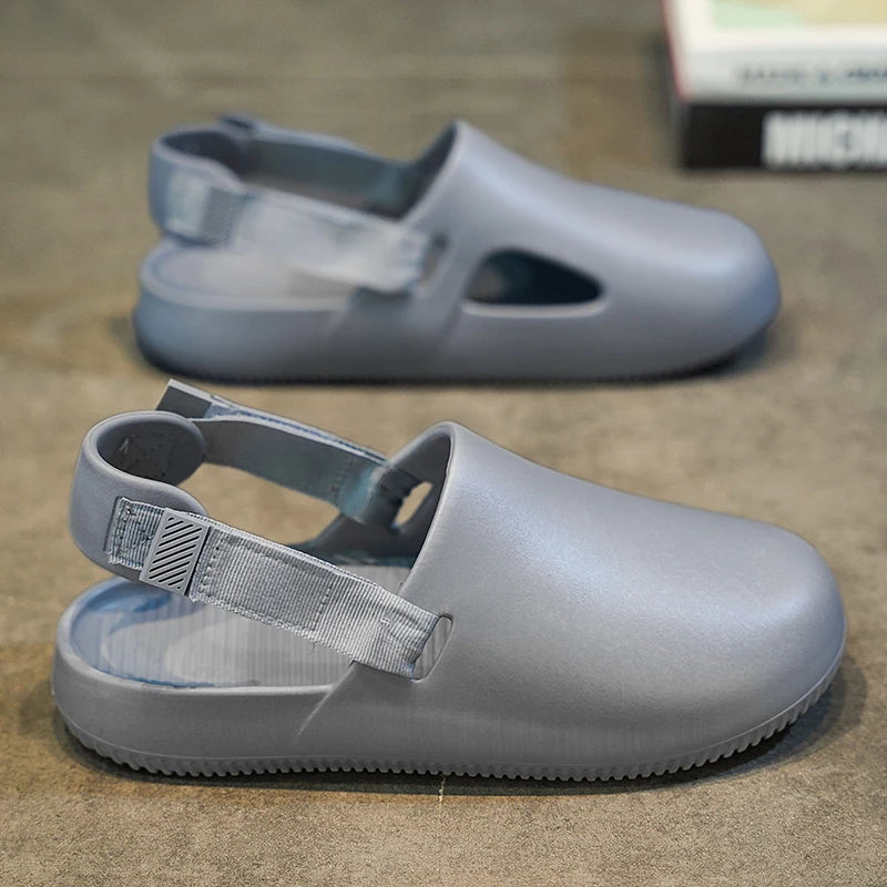 Summer Men Slippers Platform Outdoor Beach Sandals Clogs Quick Dry Non-Slip Indoor Home Slides Bathroom Shoe Male Casual Loafers