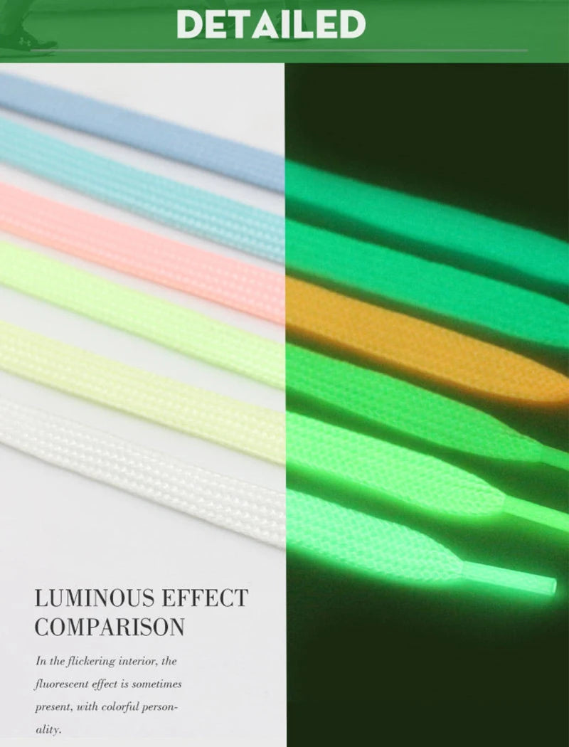 1pair Shoelaces Glow In The Dark Night Luminous Sports Shoes Accessories Elastic Laces Shoestrings Shoelaces for Kid Sneakers