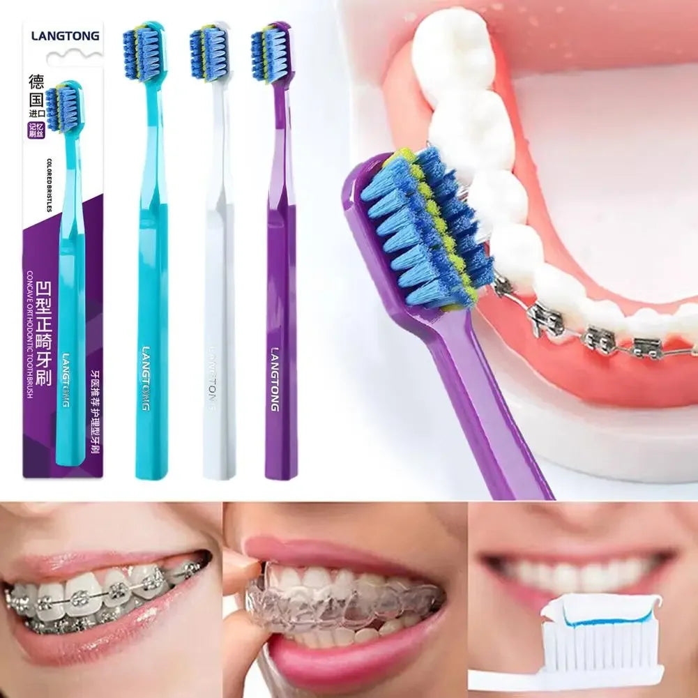 1PC Clean Orthodontic Braces Adult Orthodontic Toothbrushes Dental Tooth Brush Soft Bristle Toothbrush For Oral Health Care A7Q0