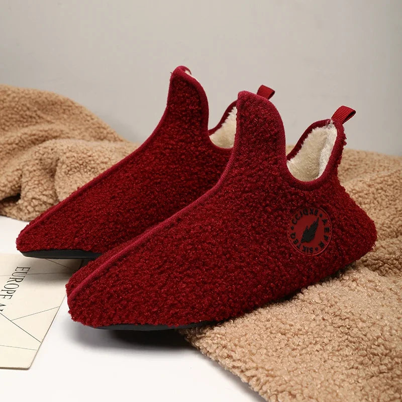 YRZL Winter Slippers Men Couple Slippers Non-slip Warm Women and Men Slipper Indoor Soft Shoes Comfortable Flat Home Cotton Shoe