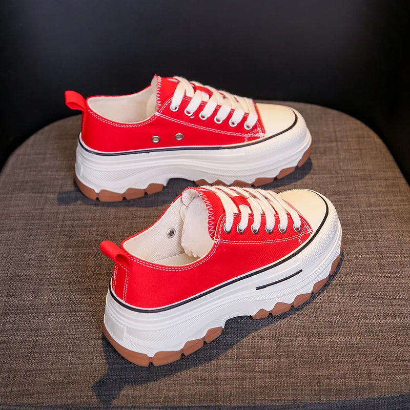 Canvas Womens Shoes High Platform Sneakers for Women 2023 New Breathable Woman Tennis Shoes Casual Women's Tennis Scarpe Donna