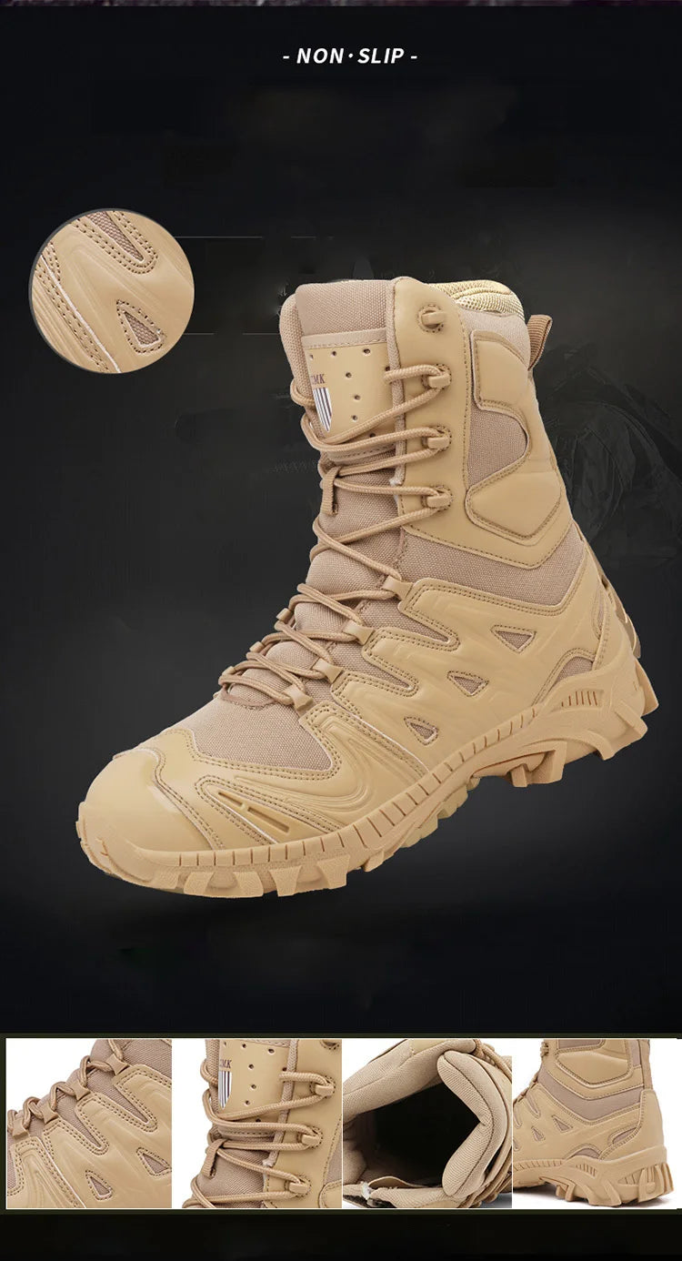 Special Forces Desert Combat Tactical Men's Tall Boots Wear-resistant Training Boots Waterproof Outdoor Mountaineering Sports Cl