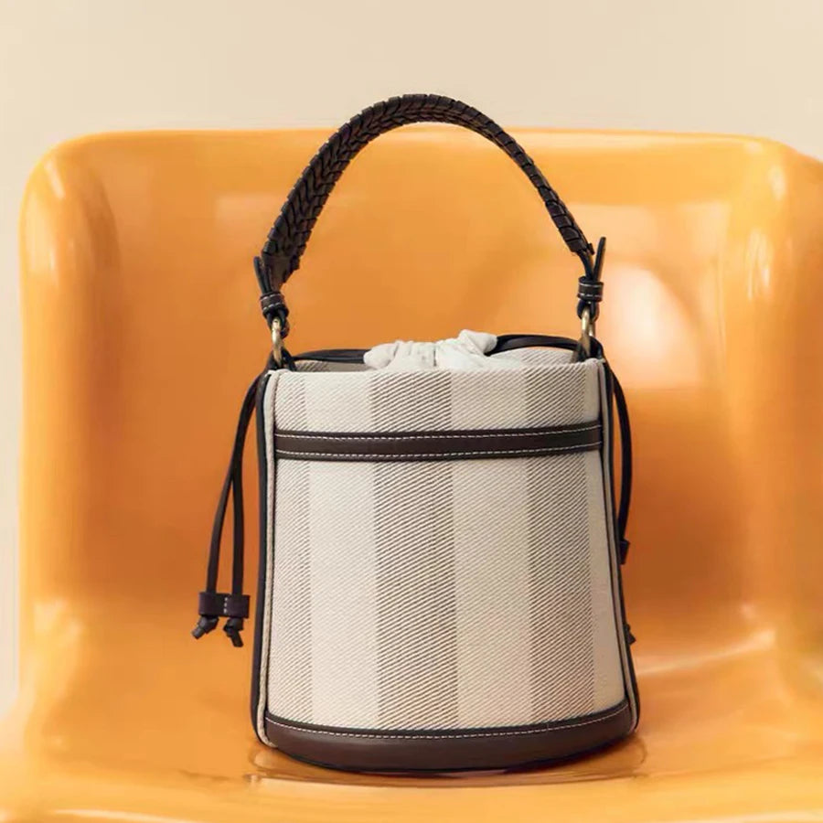 Fashion Bucket Bag Weave Handle Women Handbags Luxury Designer Pu leather Shoulder Crossbody Bags Small Tote Purses 2025