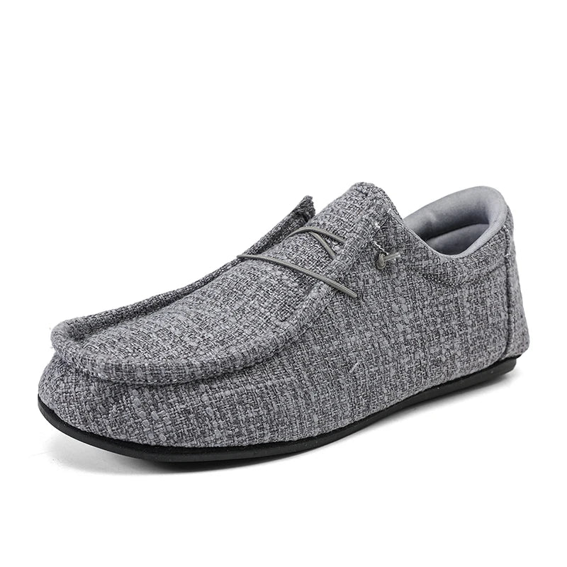 YRZL Summer Men's Canvas Boat Shoes Moccasins Casual Loafers Mens Slip-on Green Lightweight Breathable Comfortable Driving Shoe