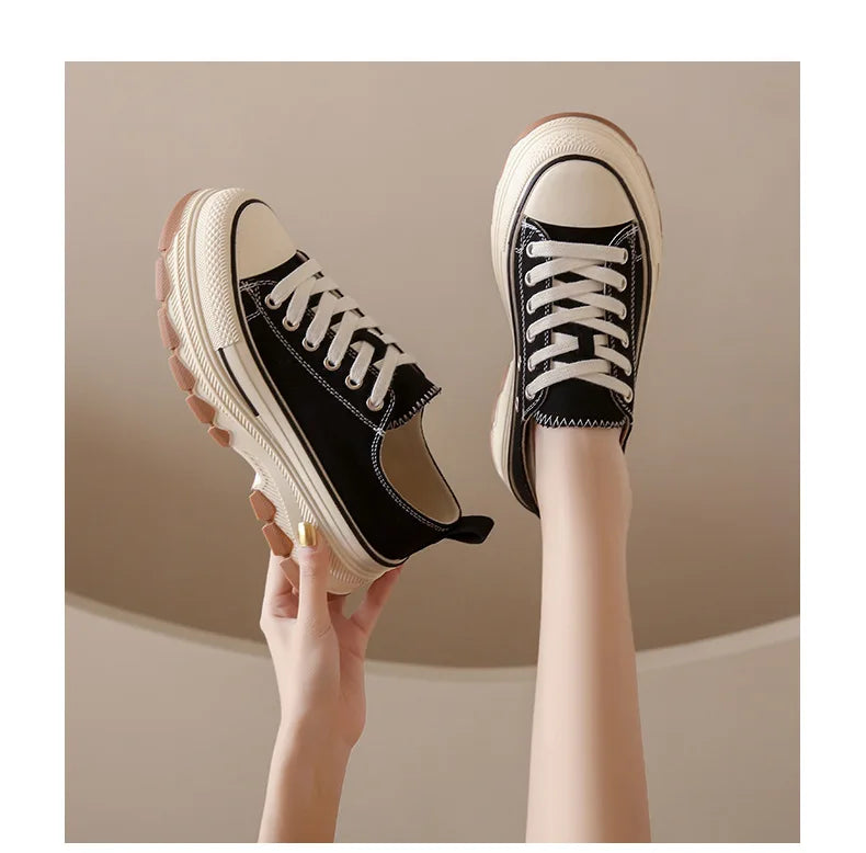 Canvas Womens Shoes High Platform Sneakers for Women 2023 New Breathable Woman Tennis Shoes Casual Women's Tennis Scarpe Donna