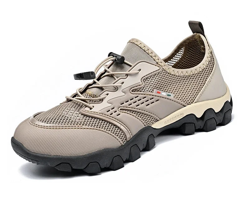 Summer Men's Hiking Shoes Mesh Breathable Sneakers Outdoor Light Men Trekking Trails Shoes Male All Day Walking Work Sneakers