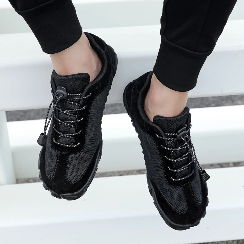 Wide Fit Sneakers for Men and Women Zero Drop Barefoot Shoes with Elastic Band for Beach Hiking and Daily Wear