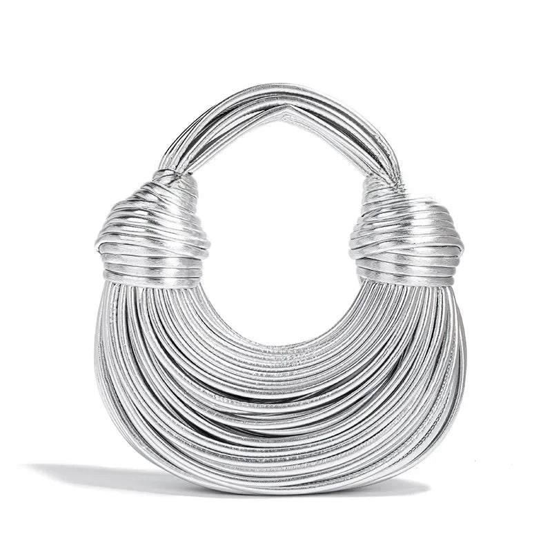 2024 New Fashionable Creative Women's Handbag Cross-border Style Hand-woven Label Bread Bag Underarm Bag Crossbody Clutch