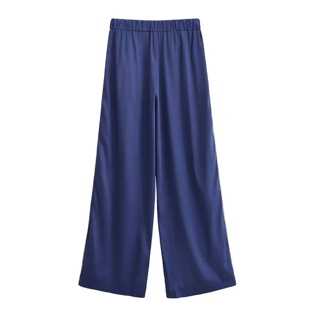 UNIZERA Women's Pants Set with Side Striped Jacket Elastic Waist Pants Spring Style New Pants Set