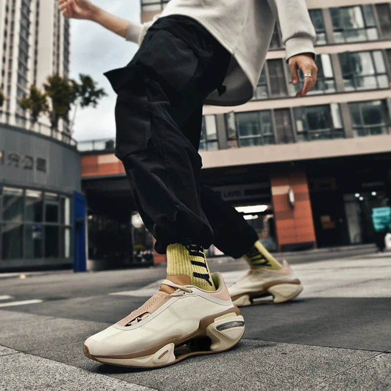 New Men's Running Shoes Breathable Soft Flat Outdoor Sports Cushioning Running Shoes Mesh Comfortable Casual Sneakers for Men