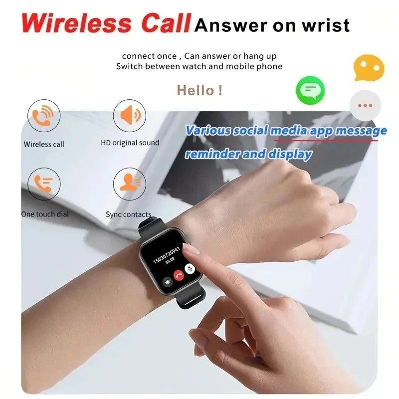 T168 Wireless Calling Smart Watch Make Answer Call Full Touch Sport Fitness SmartWatch For Women Men