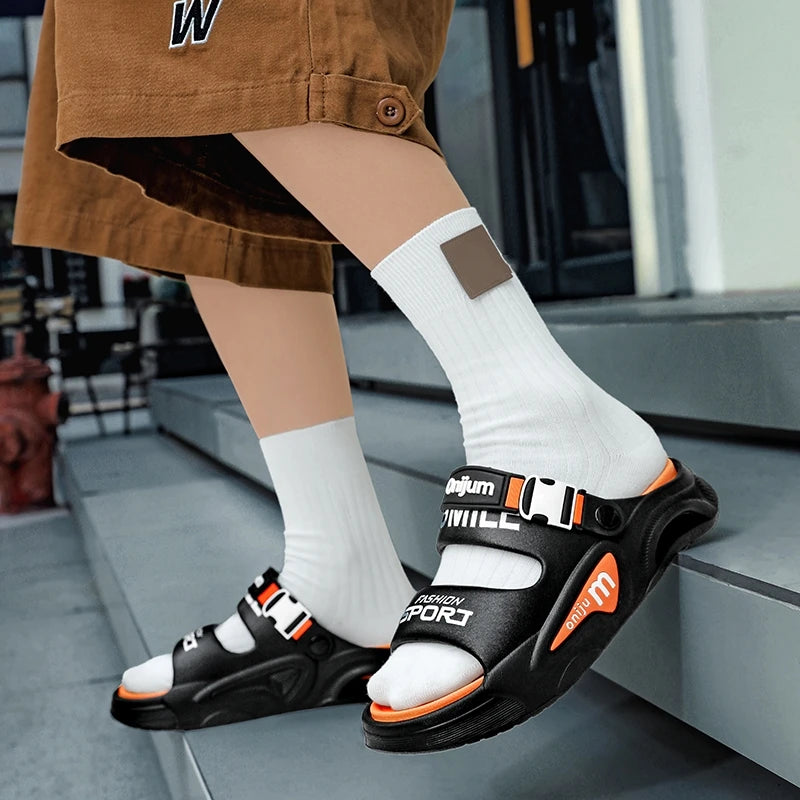 Summer Men's Outdoor Sandals Slippers Beach Comfortable Slides Soft Clogs Men Casual Shoes Garden Shoes Men Women Beach Sandals