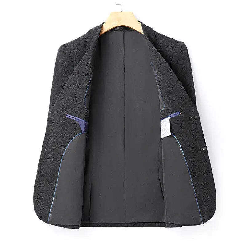 2025新款男士高品質四面彈性西裝正式夾克+褲子兩件套男士商務西裝尺寸5XL